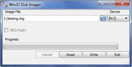 Win32 Disk Imager - программа для записи образов на карты памяти