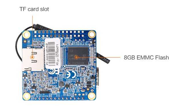 Orange Pi Zero Plus 2 H3 - мини компьютер с Wi-Fi, bluetooth и флэш-модулем eMMC 8 Gb