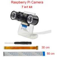 Raspberry Pi 3 Model B+ Camera Kit 5MP Focal Adjustable Night Version Camera+Holder +IR Light +FFC Cable for Raspberry Pi Zero W